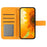 HT04 For Samsung Galaxy A55 5G Leather Case Sunflower Wallet Cover with Shoulder Strap - Yellow - 2