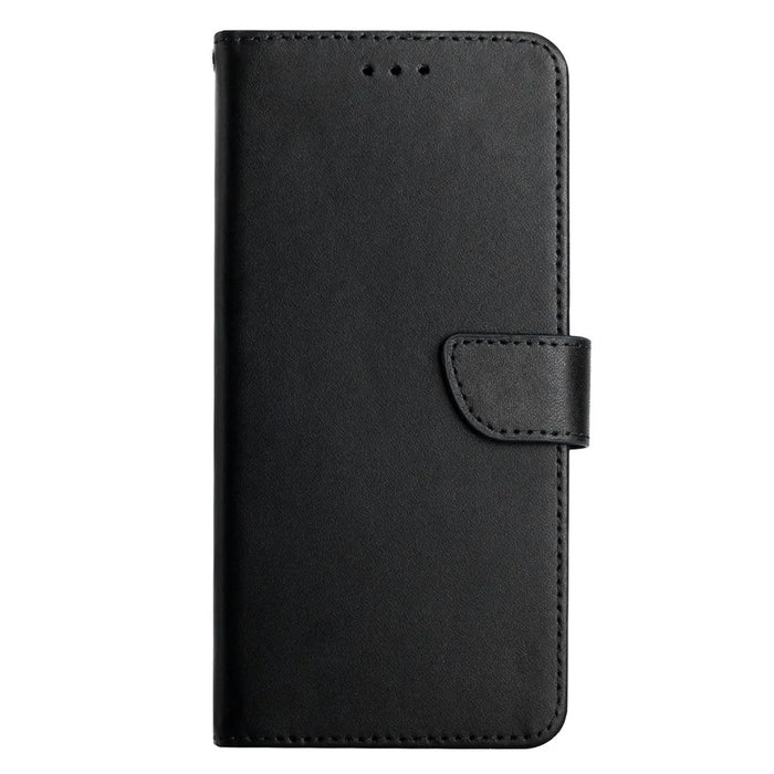 HT02 For Samsung Galaxy A35 5G Case Genuine Cow Leather Stand Phone Cover Wallet - Black - 7