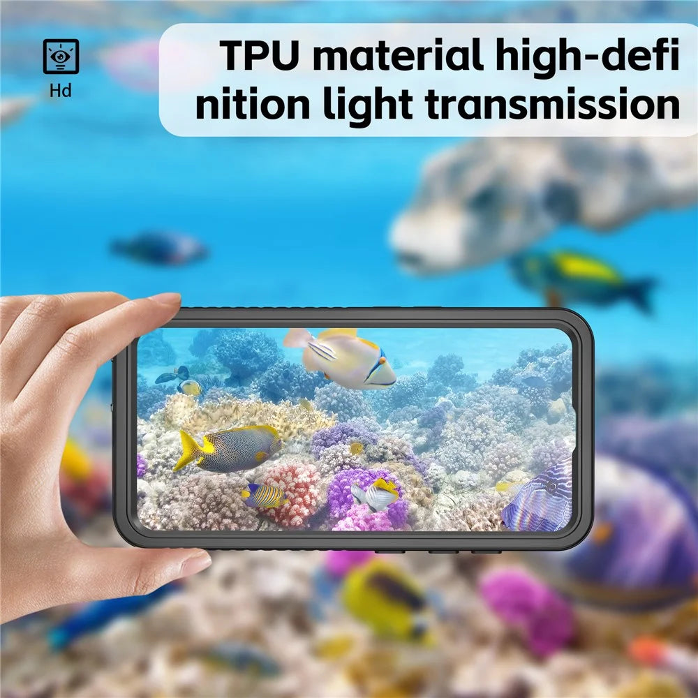 REDPEPPER FS Series for Samsung Galaxy S24+ IP68 Case Clear Back Panel Underwater Diving Phone Cover - 4