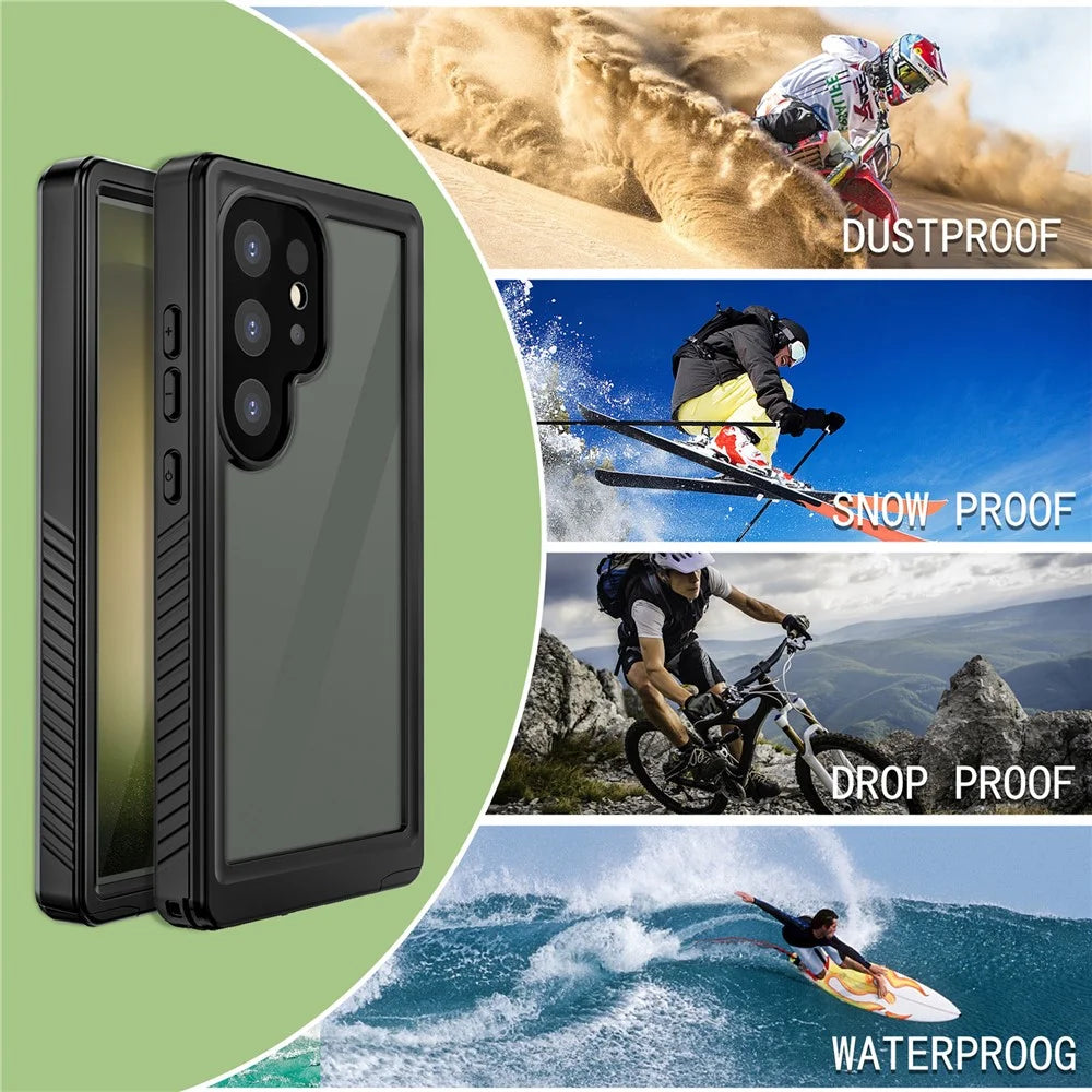 REDPEPPER FS Series for Samsung Galaxy S24 Ultra IP68 Waterproof Case Clear Back Panel Underwater Diving Cover - 5