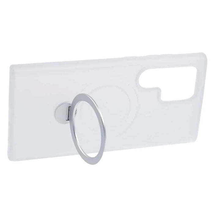 For Samsung Galaxy S24 Ultra Phone Case Rotary Ring Kickstand Magnetic Phone Cover - White - 3