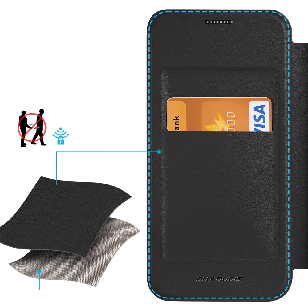 DUX DUCIS Skin X Pro for Samsung Galaxy S24+ Magnetic Case RFID Blocking Card Slots Kickstand Cover - Black - 4
