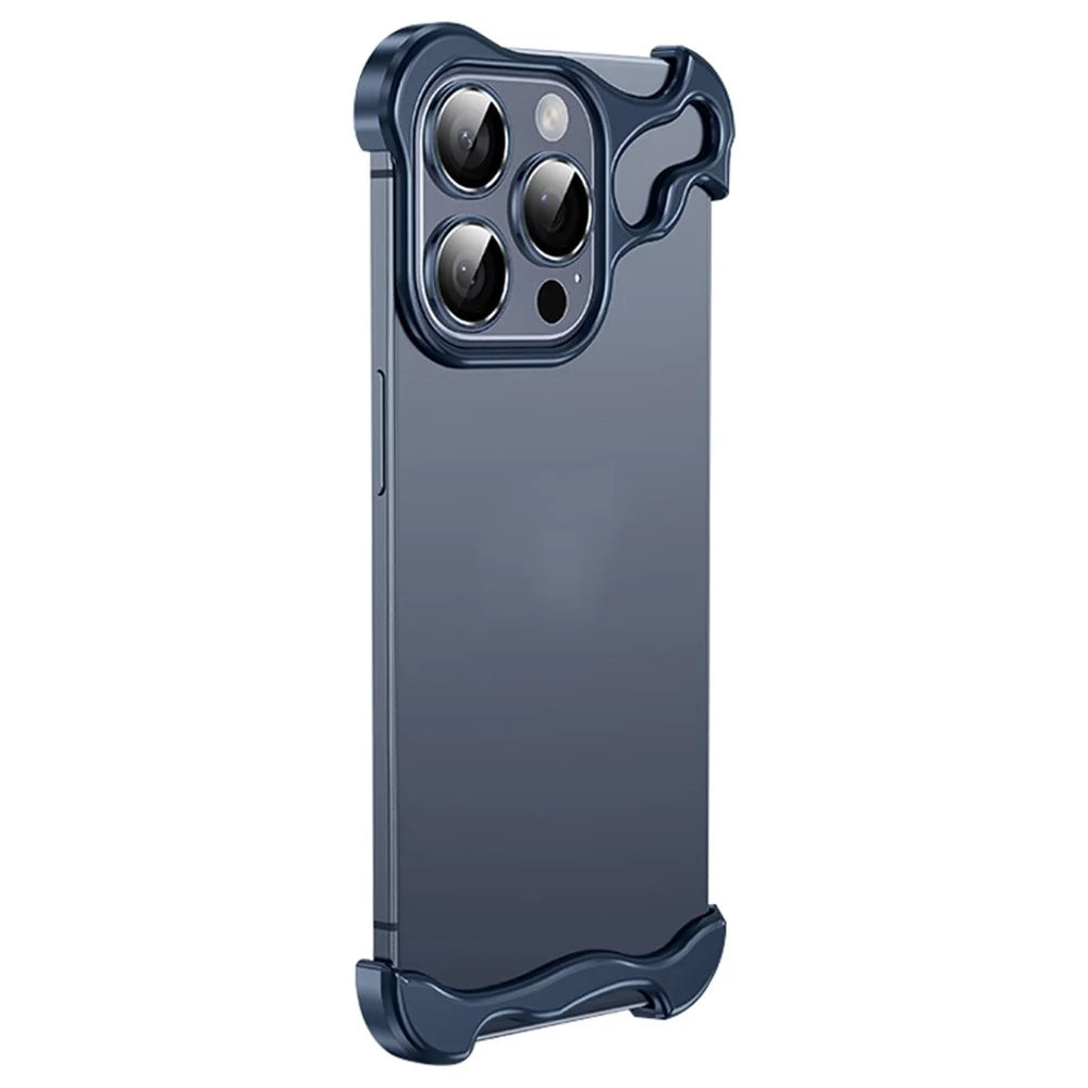 For iPhone 13 Pro Max Bumper Case with Camera Lens Protector No Back No Frame Design - Blue - 1