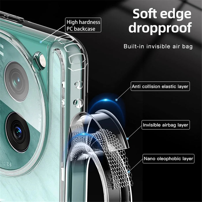 For OnePlus 12 5G Magnetic Case Anti-Scratch PC+TPU Phone Cover - Transparent - 2