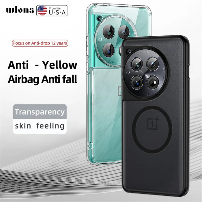 For OnePlus 12 5G Magnetic Case Anti-Scratch PC+TPU Phone Cover - Transparent - 4