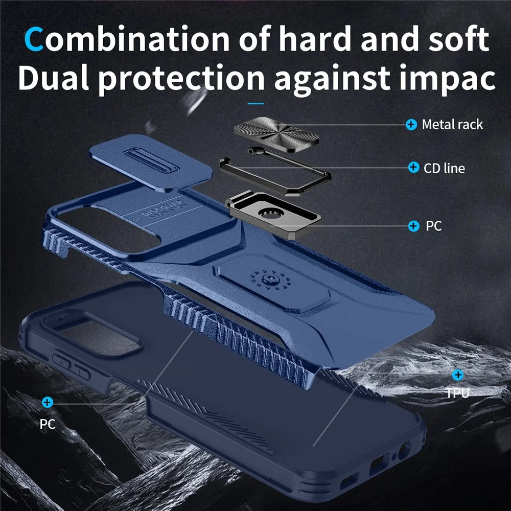 For Samsung Galaxy A05s 4G Phone Case Hybrid Soft TPU + Hard PC Back Cover - Blue - 3