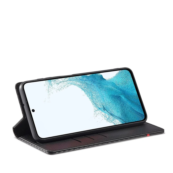 LC.IMEEKE For Samsung Galaxy A55 5G Phone Case Flip Wallet Carbon Fiber Texture - Horizontal Stripe - 3