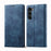 LC.IMEEKE For Samsung Galaxy S24 Case Microfiber Leather Folio Stand View Phone Cover - Blue - 1