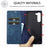 LC.IMEEKE For Samsung Galaxy S24 Case Microfiber Leather Folio Stand View Phone Cover - Blue - 5