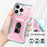 For iPhone 13 Pro Phone Case Impact-Resistant Armor Cover with Slide Camera Lid - Pink+Cyan - 5