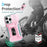 For iPhone 13 Pro Phone Case Impact-Resistant Armor Cover with Slide Camera Lid - Pink+Cyan - 7