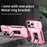 For iPhone 13 Pro Max Kicstand Phone Case with Camera Lens Cover Slider Dual Layer Protection - Pink+Rose - 2