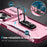 For iPhone 13 Pro Max Kicstand Phone Case with Camera Lens Cover Slider Dual Layer Protection - Pink+Rose - 4