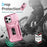 For iPhone 14 Pro Max Case Slide Lens Lid Slim-Fit PC+TPU Smart Phone Kickstand Cover - Pink+Rose - 7