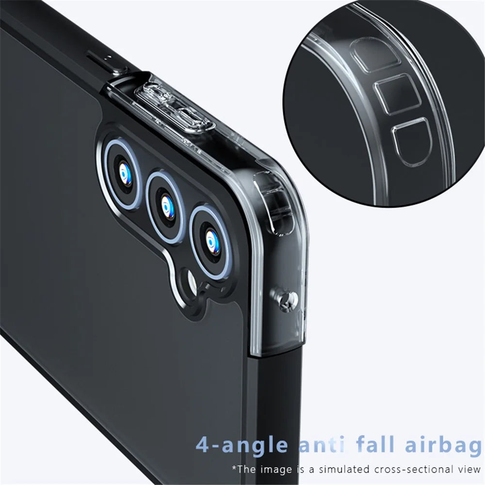 For Samsung Galaxy A25 5G (Global) (161.0 x 76.5 x 8.3mm) Phone Case Scratch-resistant  PC+TPU Back Cover - Transparent Black - 3
