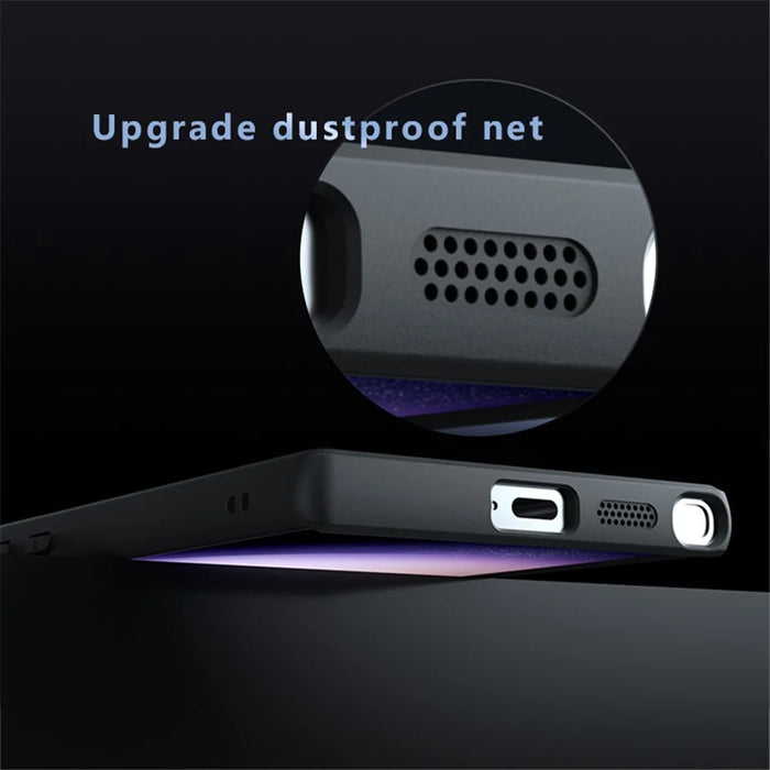 For Samsung Galaxy S24 Ultra Case Magnetic Case TPU+PC Matte Phone Cover - Transparent Black - 5