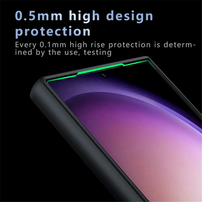 For Samsung Galaxy S24 Ultra Case Magnetic Case TPU+PC Matte Phone Cover - Transparent Black - 6