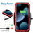 IP68 Waterproof Phone Case for iPhone 15 Pro PC+Silicone Cover with Screen Protector - Red - 5