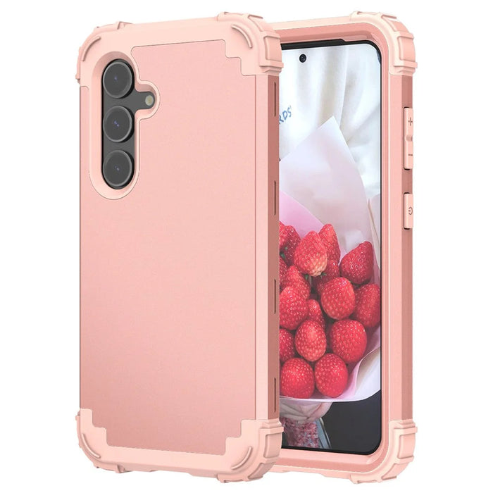 L-Style For Samsung Galaxy S24+ Case Drop-Proof PC + TPU Protective Back Cover - Rose Gold+Rose Gold - 1