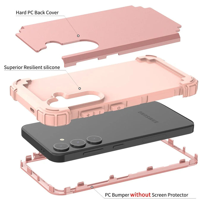 L-Style For Samsung Galaxy S24+ Case Drop-Proof PC + TPU Protective Back Cover - Rose Gold+Rose Gold - 2