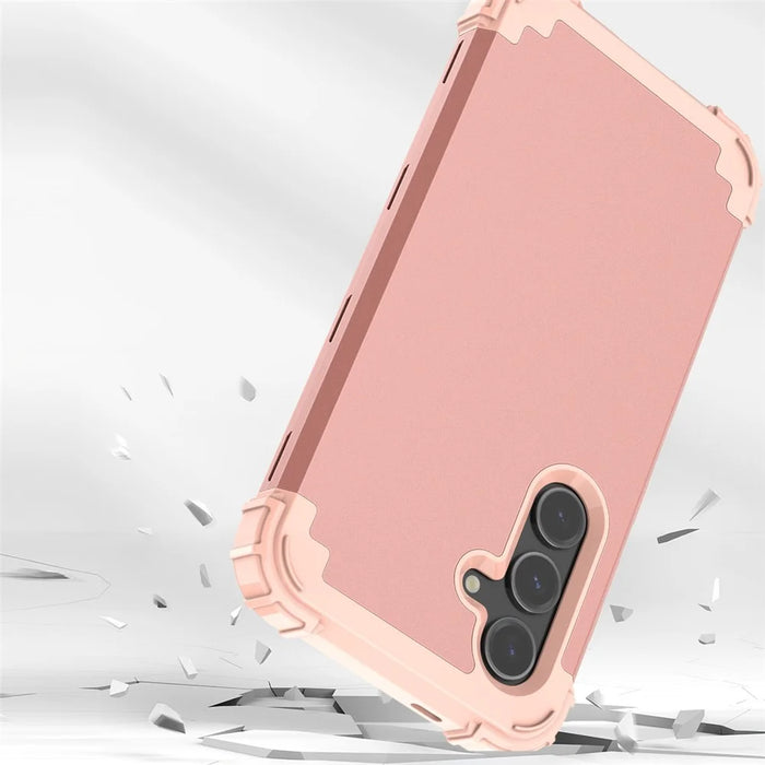 L-Style For Samsung Galaxy S24+ Case Drop-Proof PC + TPU Protective Back Cover - Rose Gold+Rose Gold - 5