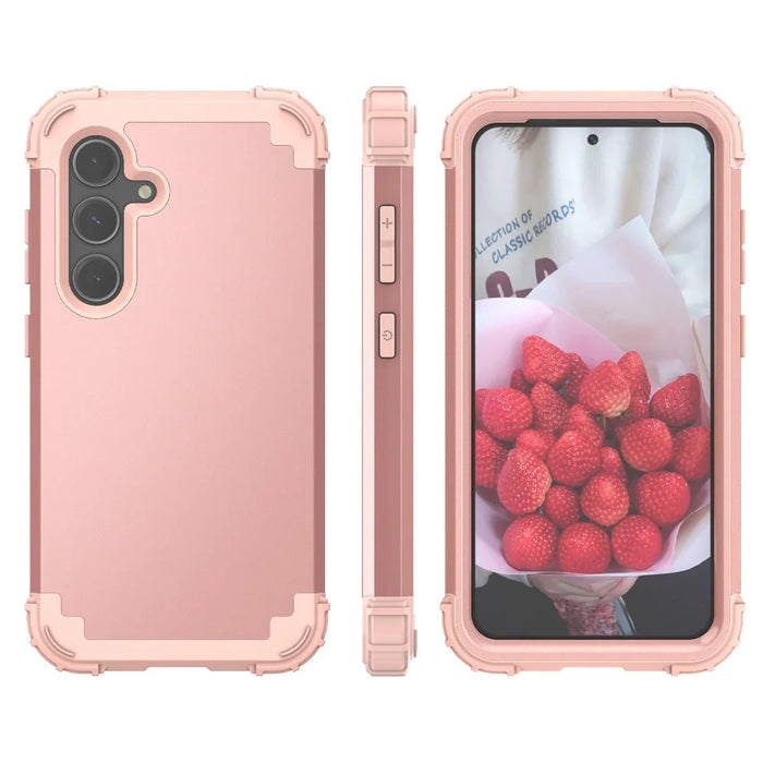 L-Style For Samsung Galaxy S24+ Case Drop-Proof PC + TPU Protective Back Cover - Rose Gold+Rose Gold - 7