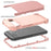 L-Style For Google Pixel 8a Case Shock Absorbing PC + TPU Phone Protective Shell - Rose Gold+Rose Gold - 3