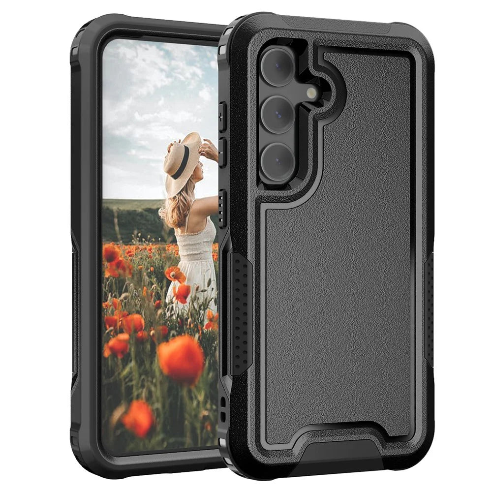 Style F1 For Samsung Galaxy S24 PC + TPU Case Anti-skid Shockproof Protective Cover - Black - 1