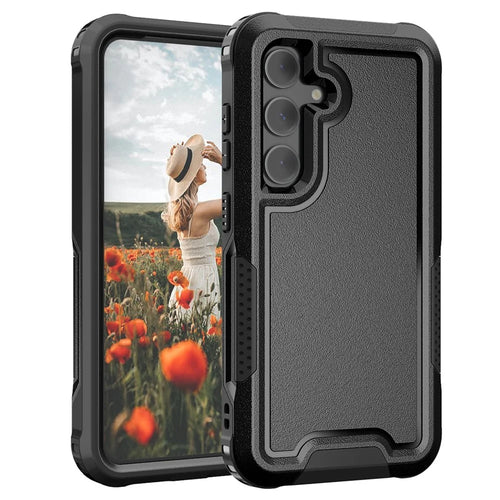 Style F1 For Samsung Galaxy S24 PC + TPU Case Anti-skid Shockproof Protective Cover - Black - 1