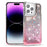For iPhone 14 Pro Case Gradient Liquid Floating Quicksand Scratch-proof TPU+PC Mobile Phone Cover - Black+Pink - 1
