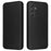 For Samsung Galaxy A35 5G Card Slots Phone Case Magnetic Closing Leather Cover - Black - 1