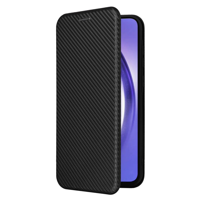 For Samsung Galaxy A35 5G Card Slots Phone Case Magnetic Closing Leather Cover - Black - 7