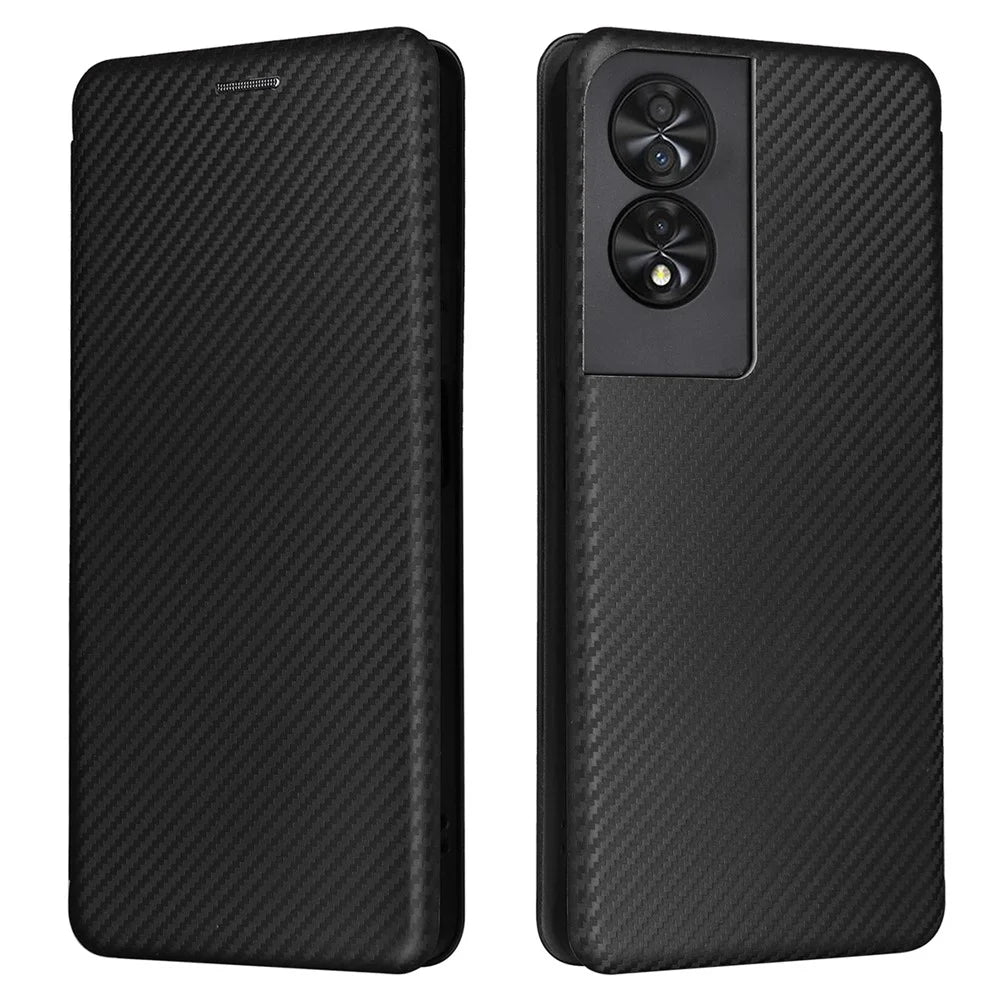For TCL 40 Nxtpaper 4G Leather Case Card Slots Phone Cover Magnetic Closing - Black - 1