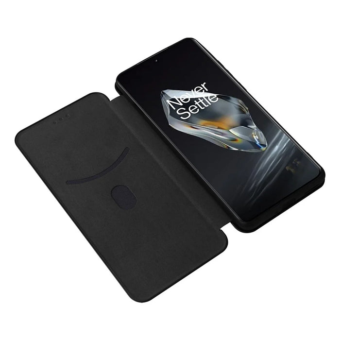 For OnePlus 12 5G Leather Phone Case with Card Slots Stand - Black - 2