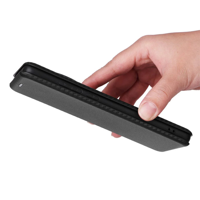 For OnePlus 12 5G Leather Phone Case with Card Slots Stand - Black - 6