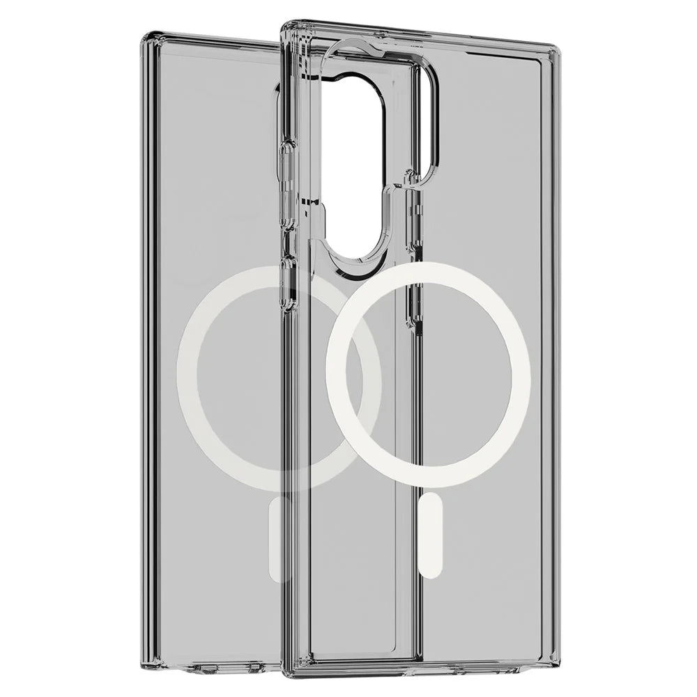 For Samsung Galaxy S24 Ultra Magnetic Phone Case PC+TPU Scratch-proof Back Cover - Transparent Black - 4