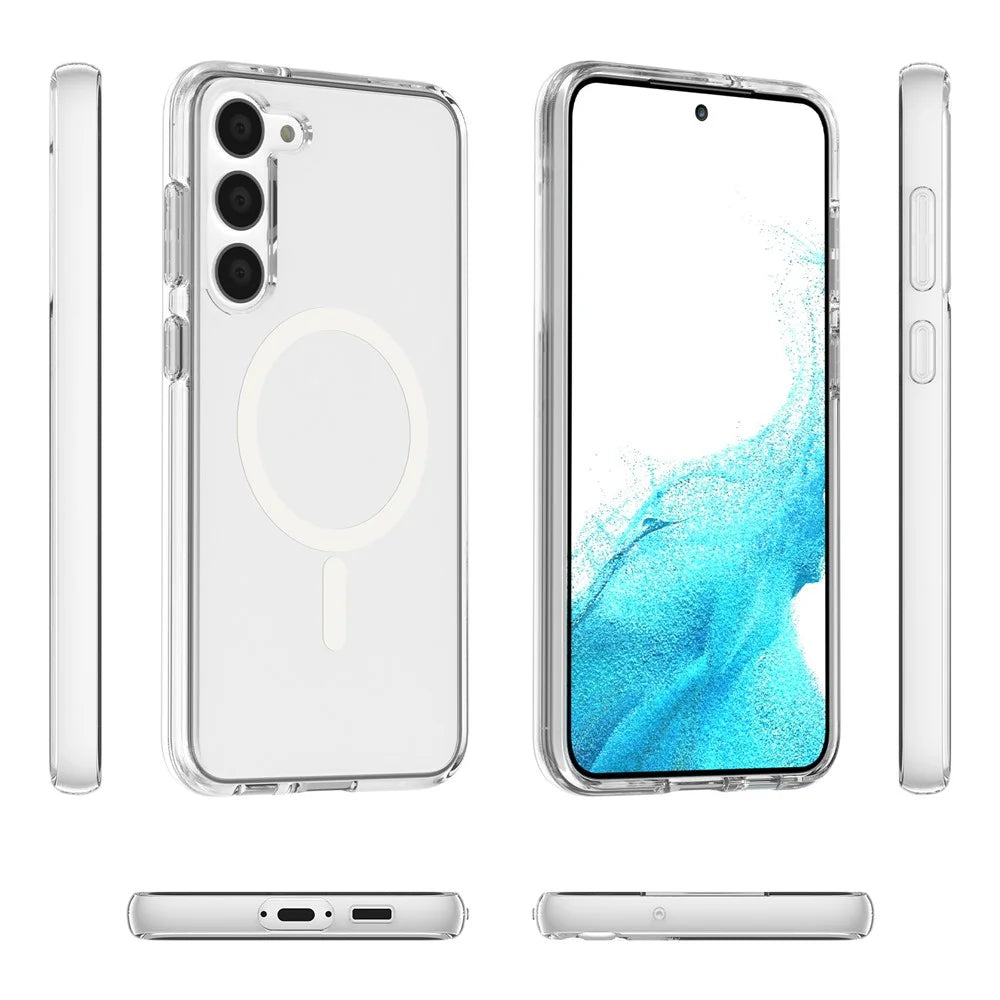 Magnetic Phone Case for Samsung Galaxy S24 Shell Hard PC Soft TPU Cover - Transparent - 7