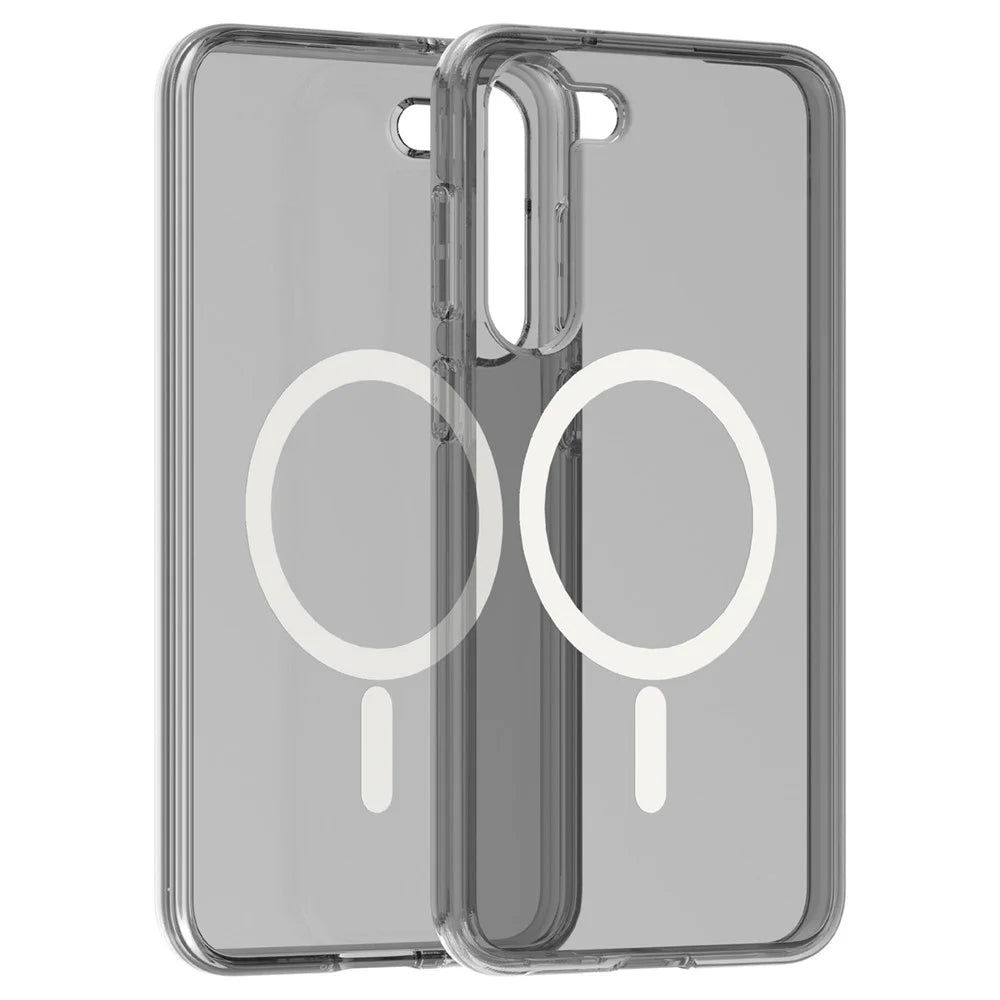 For Samsung Galaxy S24+ Magnetic Case Slim-Fit Hard PC Soft TPU Protective Back Shell - Transparent Black - 5
