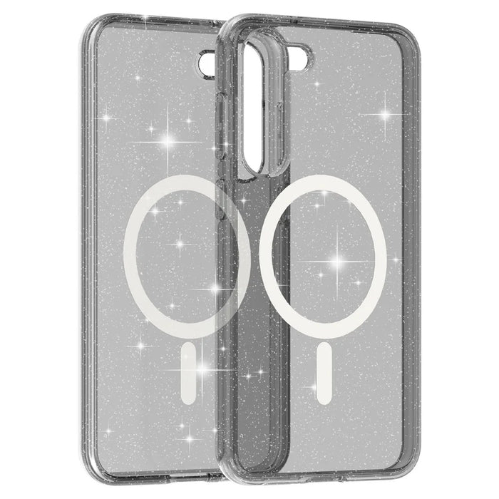For Samsung Galaxy S24 Case Glitter PC+TPU Phone Cover Magnetic Case - Black - 4