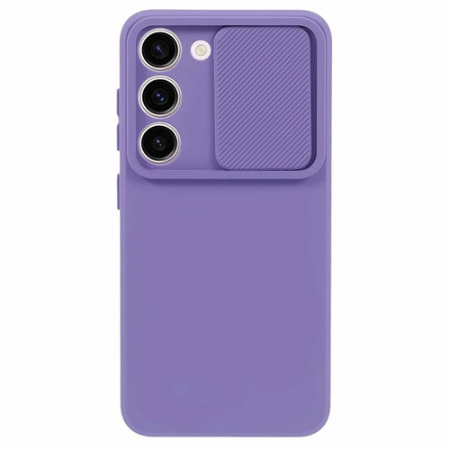 TMT Series for Samsung Galaxy S23 Case Soft TPU Phone Cover Slide Lens Lid - Purple - 1