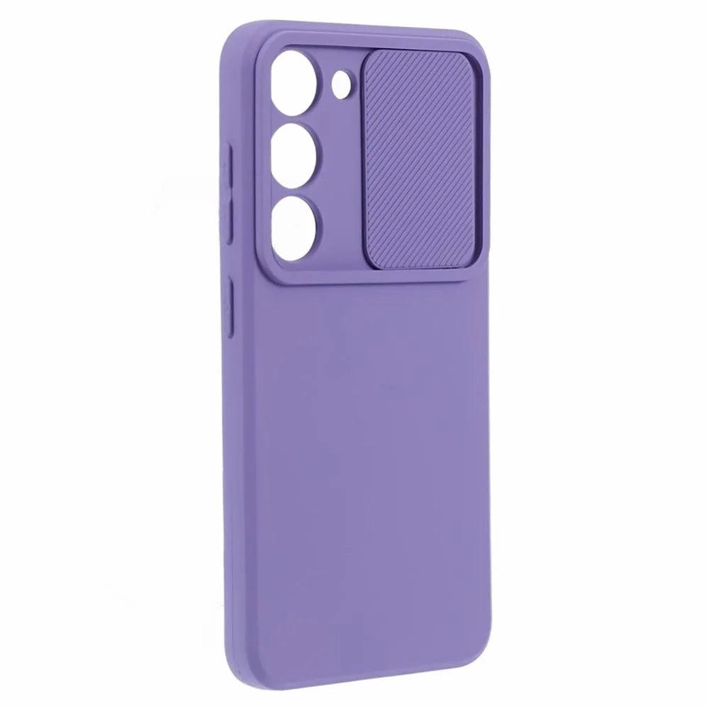 TMT Series for Samsung Galaxy S23 Case Soft TPU Phone Cover Slide Lens Lid - Purple - 3