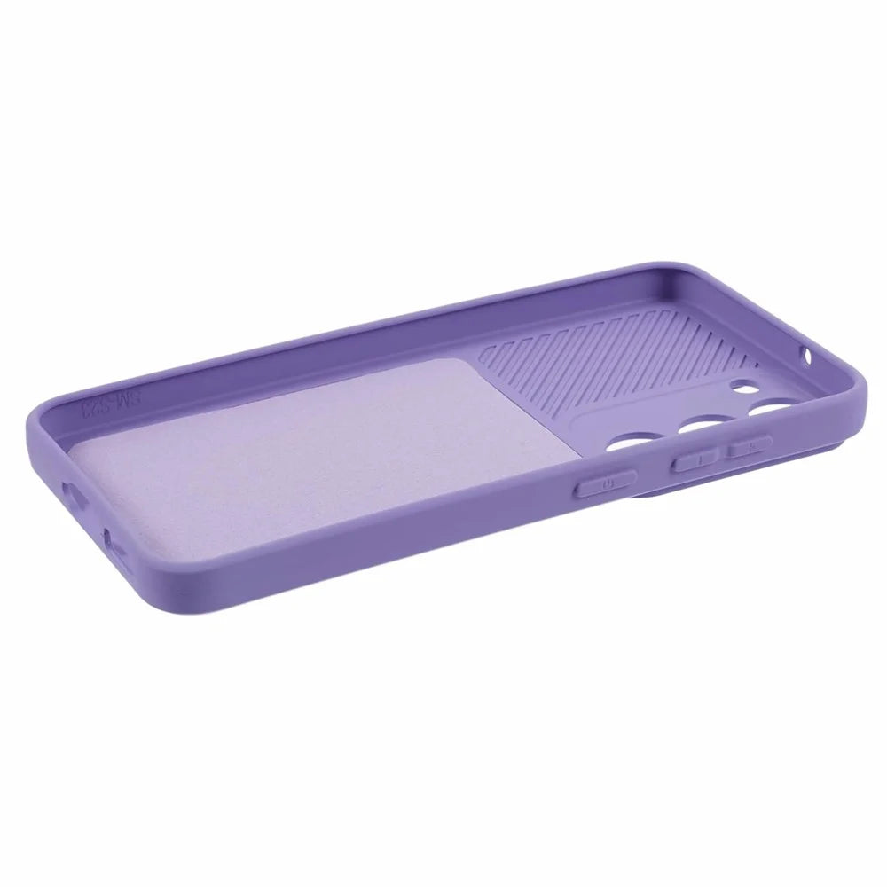 TMT Series for Samsung Galaxy S23 Case Soft TPU Phone Cover Slide Lens Lid - Purple - 5