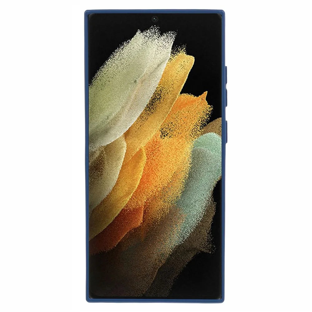 TMT Series for Samsung Galaxy S21 Ultra 5G TPU Case Anti-drop Phone Cover with Slide Lens Lid - Sapphire - 2