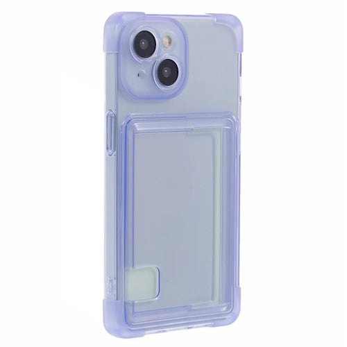 HRX Series for iPhone 15 Plus TPU Case Four Corner Drop-proof Phone Cover - Transparent Purple - 1