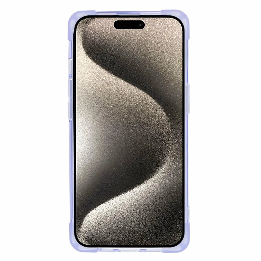HRX Series for iPhone 15 Plus TPU Case Four Corner Drop-proof Phone Cover - Transparent Purple - 2