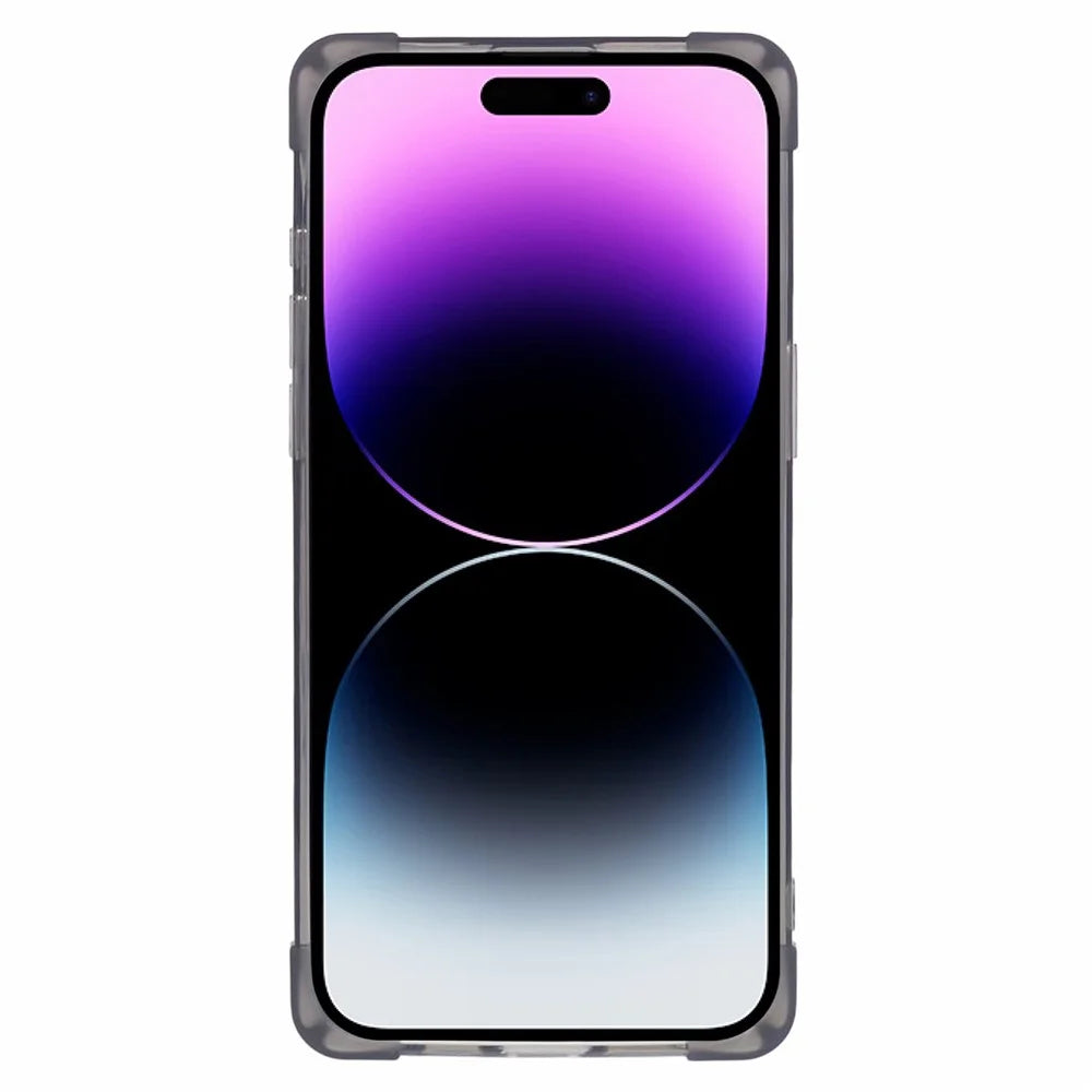HRX Series for iPhone 14 Pro Max TPU Case with Card Holder Four Corner Protection - Transparent Black - 2
