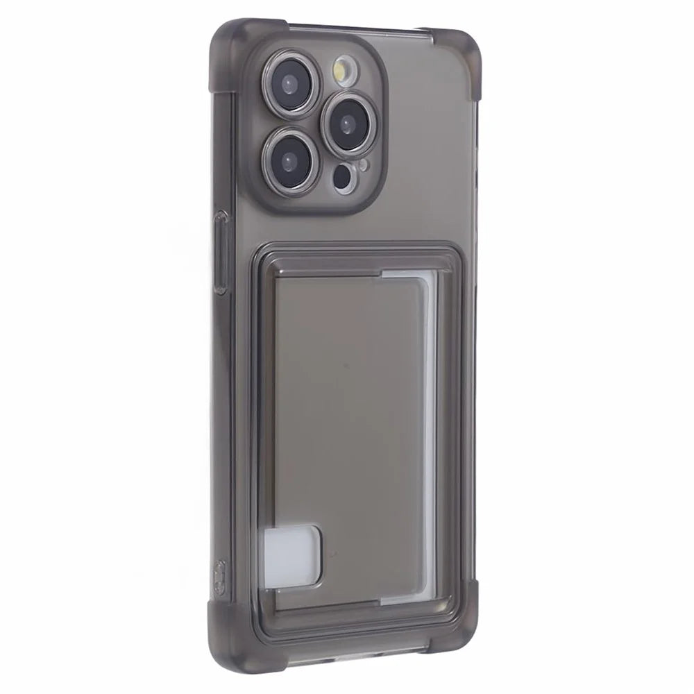 HRX Series for iPhone 13 Pro Max TPU Phone Case Four Corner Drop Protection - Transparent Black - 1