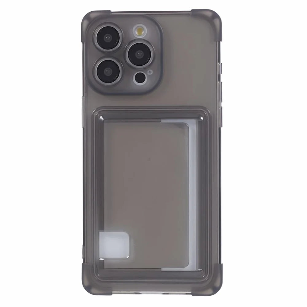 HRX Series for iPhone 13 Pro Max TPU Phone Case Four Corner Drop Protection - Transparent Black - 3