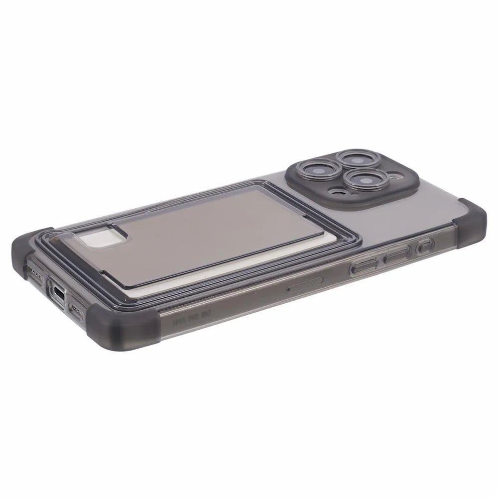 HRX Series for iPhone 13 Pro Max TPU Phone Case Four Corner Drop Protection - Transparent Black - 4