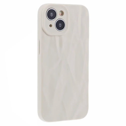 HRX Series For iPhone 14 TPU Case Wrinkled Uneven Anti-scratch Phone Guard Cover - White - 1